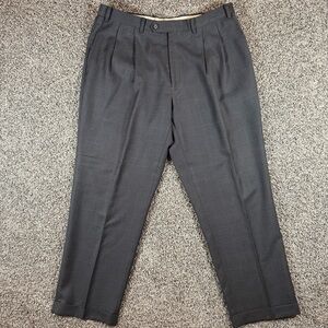 VTG Ralph by Ralph Lauren Men's Dress Pants 36x30 Gray Plaid, Pleated, Cuffed